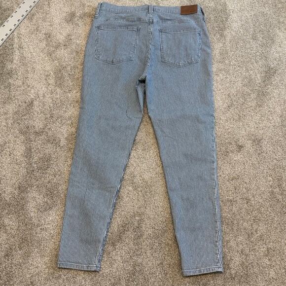 Madewell 31 9" mid rise skinny piper stripe stretch jean pant P2 2323 - Picture 8 of 15